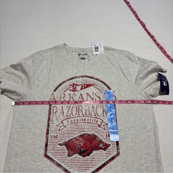 Men’s Champion Arkansas Razorbacks Tee | Natural / Ash Gray | Large | NWT - Picture 6 of 8
